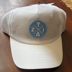 ZYIA White Mesh Cap with Light Blue Logo Patch